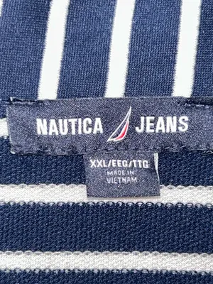 Nautica Jeans Stripe Print Ruffle Tier A-Line Dress Size XXL thumbnail 4