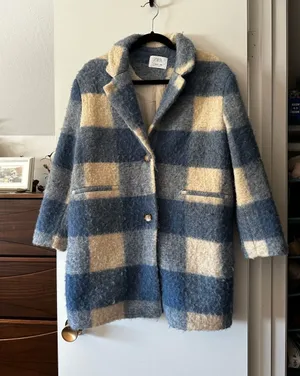 Zara wool checkered coat thumbnail 1