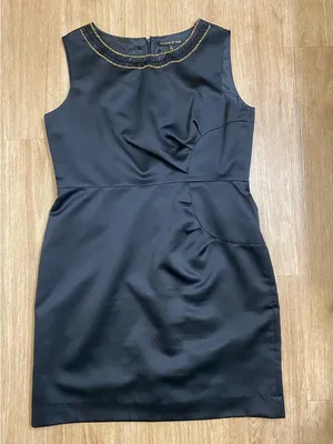 Preston & York Black Dress with Gold Beaded Neckline thumbnail 1