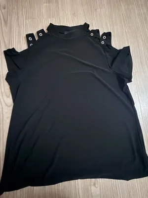 Women’s Black Cold Shoulder Blouse Ruffle Sleeve Casual Top thumbnail 3