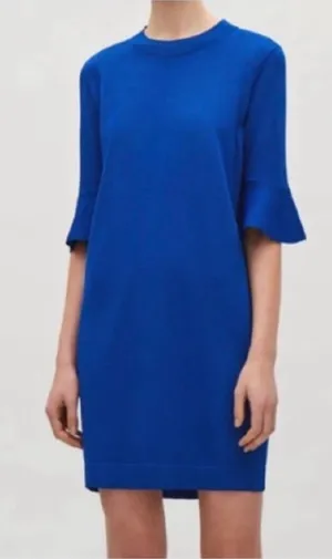 COS Royal Blue Bell Sleeve Mini Dress thumbnail 1