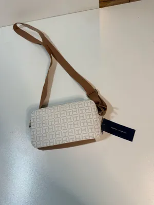 Tommy Hilfiger White Monogram Crossbody with Tricolor Stripe thumbnail 9