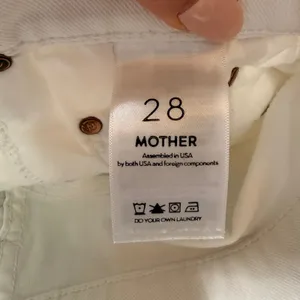 Mother The Rascal Slit Flip Short Glass Slipper White Denim Frayed Hem Size 28 thumbnail 8