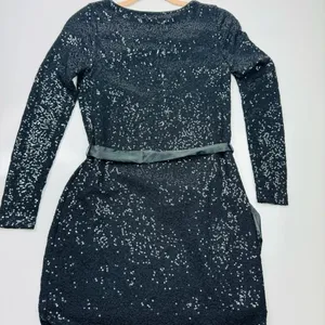 Express Long Sleeve‎ Sequin Mini Dress with Removable Satin Sash Size XS thumbnail 7