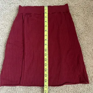 Free people Red Ribbed Faux Wrap Skirt thumbnail 5