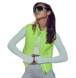 Free People FP Movement Smock Show Vest Packable Run Neon Women's Size XS thumbnail 1