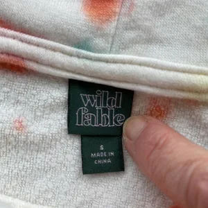 Wild Fable White Cropped Hoodie with multi color tie dye spots size S thumbnail 5