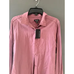 Needle & Cloth Mauve Linen Blend Button Down Shirt Long Sleeve‎ Womens Large NWT thumbnail 2