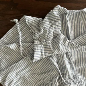 Striped White and Blue Tie Women's Shorts thumbnail 4