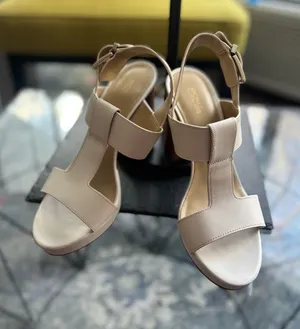 Michael Kors Nude T-Strap Block Heel Sandals (Comfortable + Chic) thumbnail 1
