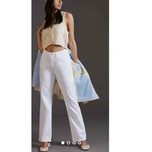 Favorite‎ Daughter The Tommy Mid Rise Boyfriend Jean Size 31 White Anthropologie thumbnail 3