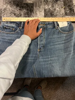 LOFT Rivete Mid Rise Barrel‎ Jeans Echo Wash Cotton Button Fly Crop Size 31 NWT thumbnail 10