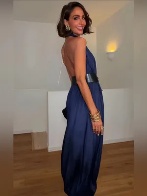 Zara zw collection satin open back jumpsuit thumbnail 2