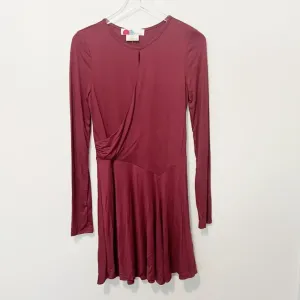 FREE PEOPLE FP BEACH Vance‎ Mini Dress in Bordeaux NWT Skater Long Sleeve thumbnail 4