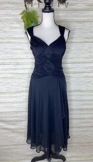 Vintage Y2K Sangria Black Ruched Cocktail Prom Goth Witchy Dress thumbnail 1