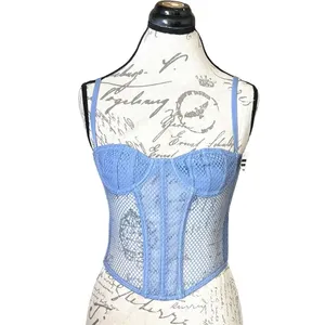 Urban Outfitters Corset Top Blue Small thumbnail 2