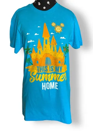 Disney Parks This‎ Is My Summer Home Castle T Shirt Small Blue Graphic Tee thumbnail 1