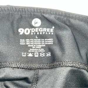 90 Degree By Reflex Women’s Black w/3 Shades of Gray Accent Leggings-Size L thumbnail 10