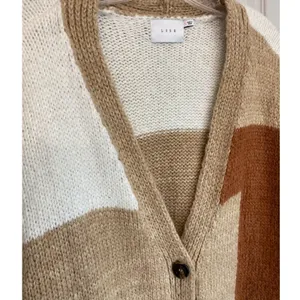 Lush Womens Multicolor Colorblock Knit Cardigan Sweater Button Front Relaxed Fit thumbnail 8