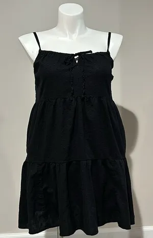 Old‎ Navy Black Swiss Dot Cami tiered Sun Dress size small thumbnail 1