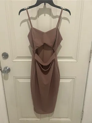 privy Brown Cutout Strap Midi Dress thumbnail 2