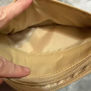 Stone Mountain‎ Tan Leather Wristlet Clutch Bag Pebble Grain Cream Beige Zipper thumbnail 7
