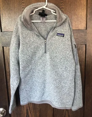 Patagonia Women's Better Sweater 1/4-Zip Fleece Sweatshirt Birch White Grey XS thumbnail 1