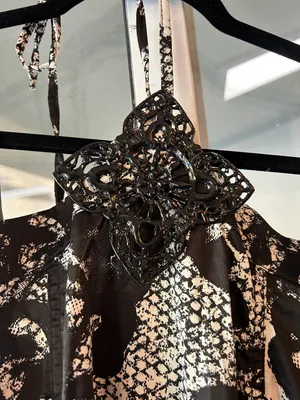 black and white lace print romper thumbnail 3