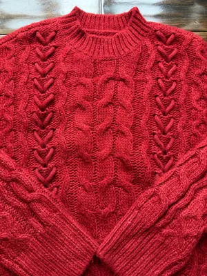 Abercrombie Red Cable Knit Wool Sweater thumbnail 2