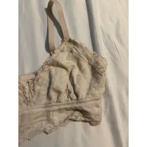 Aerie Bralette Ribbed Lace Cream Eyelash Trim XL Boho Romantic Loungewear thumbnail 2