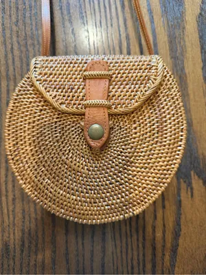 Brown Woven basket Round Crossbody Bag - Unbranded thumbnail 2