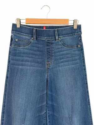 SPANX Seamed Front Wide Leg Jeans Blue Size Medium thumbnail 3