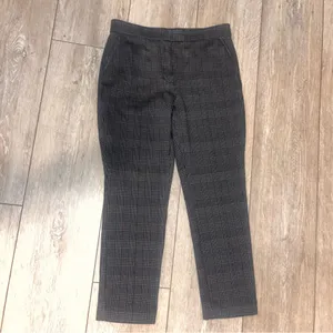 Banana Republic Houndstooth Plaid Grey/Black Ankle Pants Career Slim Fit 10 thumbnail 3