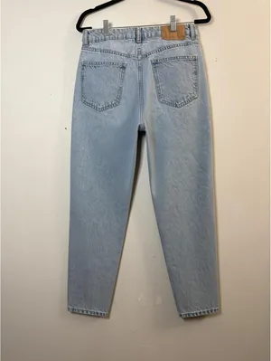 Zara Join Life Mom Fit Jeans Womens US 8 EUR 40 Light Wash High Rise Tapered thumbnail 3