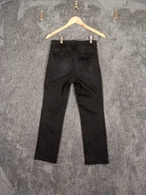 Good American Black Good Petite Straight Mid Rise Jeans Viscose Blens Womens 26 thumbnail 3