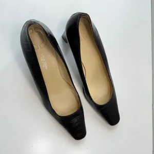 Vintage Casual Corner Brown Leather‎ Pumps Block Heel Square Toe Classic Size 7M thumbnail 6
