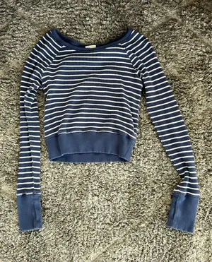 OFFLINE by Aerie blue and white striped long sleeve thumbnail 1
