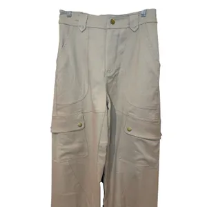 Line & Dot Weekend Cargo Pants Tan Khaki High Waist Utility Size Small thumbnail 3