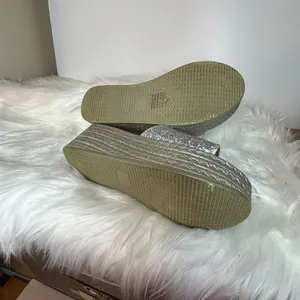 Silver Glitter Platform Shoes with Espadrille Sole thumbnail 5