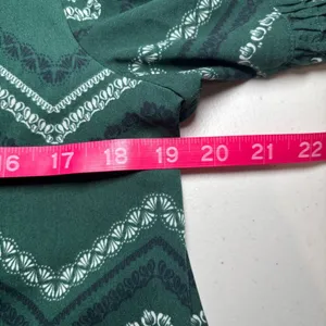 Banana Republic Green Black Short Sleeve Geometric Tunic Top L‎ Large thumbnail 6