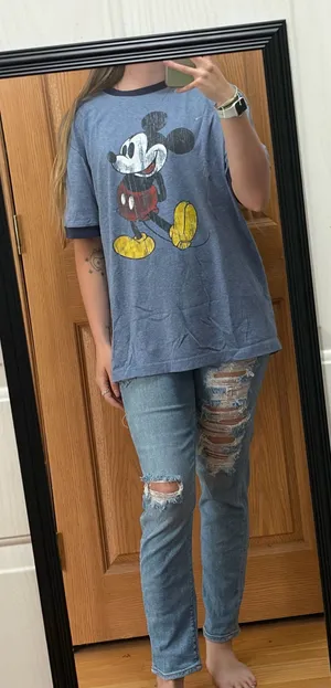 Disney Mickey Mouse blue tshirt  thumbnail 1