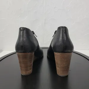 Lucky Brand Jedrek Womens Wedge Size 11 Black Leather Open Toe Slip On Pump Heel thumbnail 8