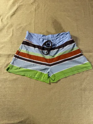 Athleta Women’s Size 8 Striped Board Shorts Swim Surf Blue Green Orange thumbnail 12