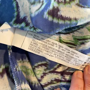 Zara Paisley Ikat Halter Midi Dress Womens XS Blue Boho Tiered‎ Cotton Summer thumbnail 9