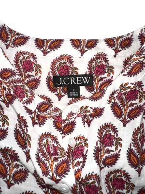 J. Crew Cora Soft Gauze Sleeveless Printed Top SMALL in Bouquet Block Print thumbnail 3
