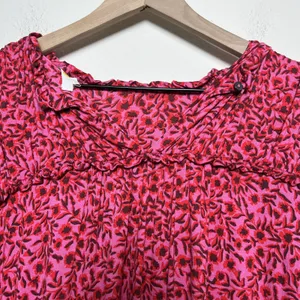Boden Women‎ Yoke Mini Dress 14R Pink Peasant Cottagecore Prairie Floral Party thumbnail 10
