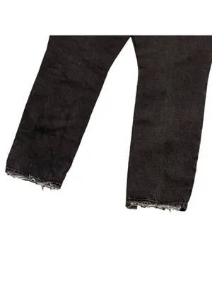 Good American Black Distressed Raw Hem Jeans Size 14/32 thumbnail 7