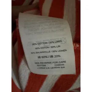 NWT Chic J. Crew linen blend red‎ white striped tassel tie blouse M thumbnail 5