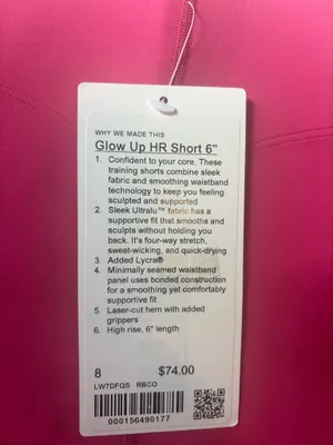 Lululemon Glow Up Super-High-Rise Short 6" Raspberry Coulis Size 8 thumbnail 4