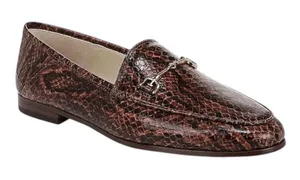 Sam‎ Edelman Loraine Brown Leather Snake-Print Loafer Slip-On Women's Size 6 thumbnail 1